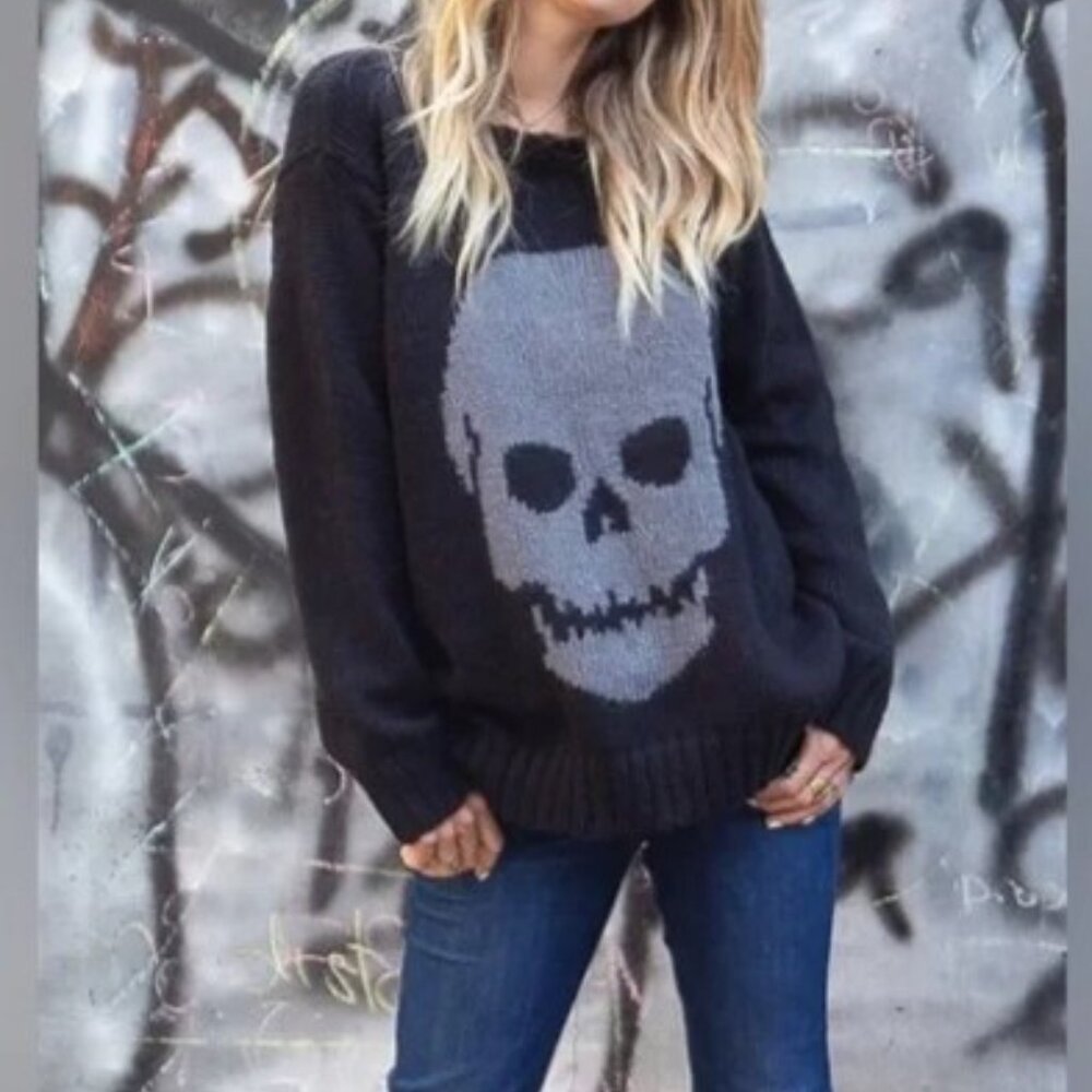 Wooden Ships Anthropologie Skull Sweater